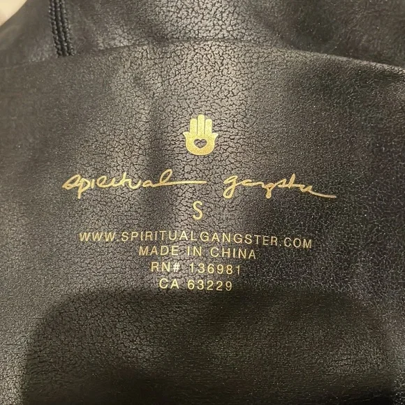 NWOT Spiritual Gangster Leather Intent Shine Leggings in Black - Picture 5 of 9